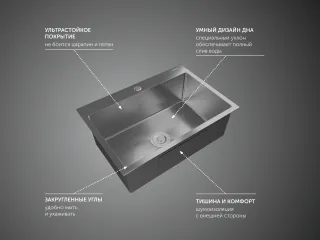 Мойка кухонная GranFest METAL 6545 нерж нержавеющая сталь