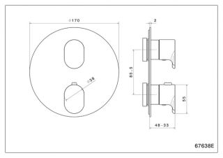 Встраиваемый смеситель для душа Kerama Marazzi Ole 67638EKM.M0.071 с термостатом золото атласное