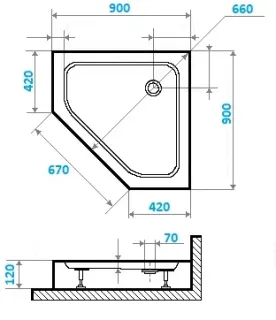 Душевой поддон Cerutti SPA P91C 90x90см