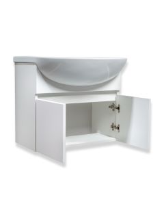 Тумба Runo Лада 60 подвесная белая под умывальник Уют 60 (00-00001368)