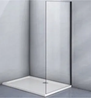 Боковая панель Veconi KP-05B, 900х1900 черный, стекло прозрачное