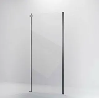 Боковая панель Veconi KP-06GR, 900x1950, брашированный графит, прозрачное стекло