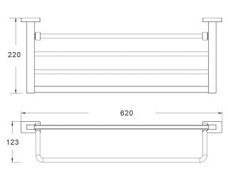 Полка для полотенец Shevanik SG5608T оружейная сталь