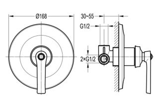 Встраиваемый смеситель Swedbe Terracotta Art 2522 с подключением на один выход бронза