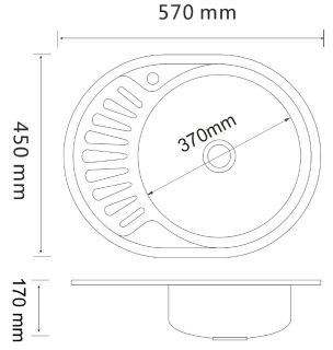 Кухонная мойка РМС MD8-5745OVR нержавеющая сталь