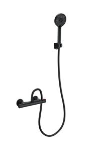 Смеситель для душа Wonzon & Woghand INN 5 WW-B1005-A-MB с термостатом чёрный матовый