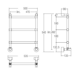 Полотенцесушитель водяной Margaroli Sole 442/3/400 White Matt 43x53 см белый матовый