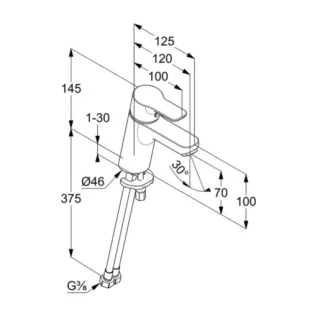 Смеситель для раковины Kludi Pure&Solid 373890565WR4 хром