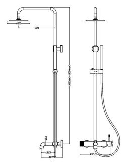 Душевая стойка Boheme Venturo 468-SGM антрацит глянец