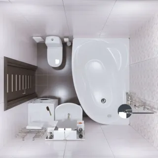 Акриловая ванна Triton Изабель Щ0000048750 правая 170x100 см на Х-каркасе белый