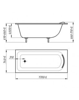 Ванна из искусственного камня Фэма Стиль Алассио 170x74 см