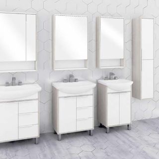 Зеркальный шкаф Акватон Рико 50см белый/ясень фабрик 1A212302RIB90