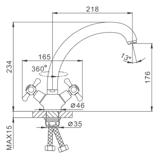 Смеситель для кухни Frap F42732-B хром