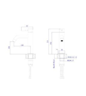Смеситель для умывальника RUSH Melos черный (SUS1101-11Black)