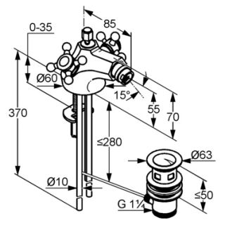 Смеситель для биде Kludi 1926 хром 512110520