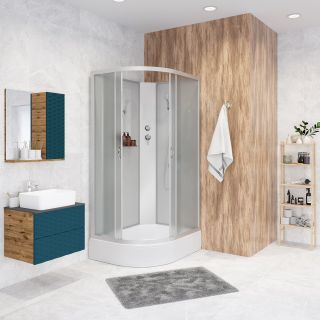 Душевая кабина Niagara NG-33184-14RBK 110x80см серебро/матовое