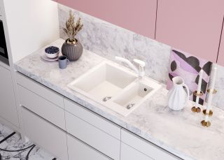 Мойка кухонная Polygran BRIG-620 белый хлопок 473394