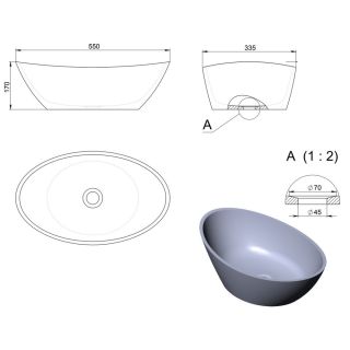 Раковина Holbi Europe 55см цветной матовый 1.02.005.11.3
