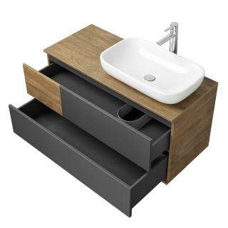Тумба под раковину Акватон Терра 105см дуб кантри/антрацит 1A246901TEKA0