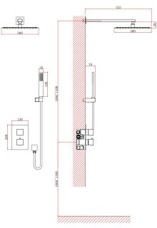 Душевая система DQ Bayern.Liszt DA2515707A04 с термостатом матовое золото