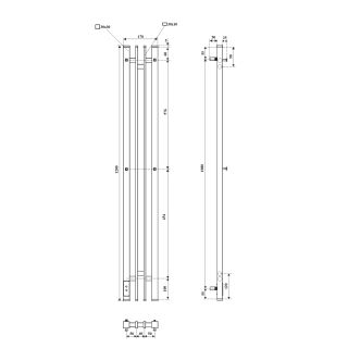 Полотенцесушитель электрический Point Фрея PN20722B П2 140x1200 диммер слева черный