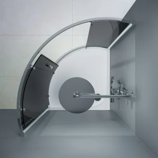 Душевой уголок AM.PM Like W83UG-315-090CG 90х90 см профиль хром стекло тонированное