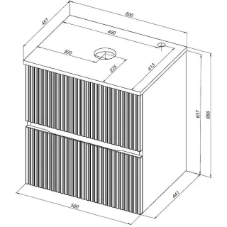 Тумба под раковину Aquanet Джейн 313300 60 см маренго