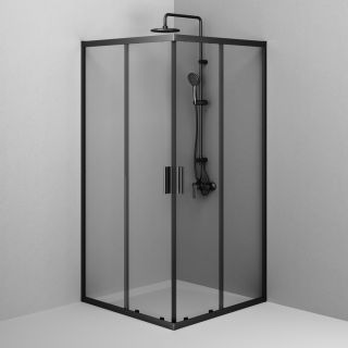 Душевой уголок Am.Pm Gem W90G-403-100100-BT 100x100 см без поддона чёрный матовый