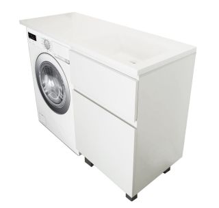 Напольная тумба с раковиной Эстет Dallas Luxe ФР-00002907 П 140см два ящика белый