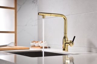 Смеситель для кухни Paulmark Viper Vi213105-G золото