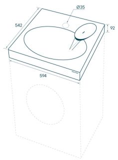 Раковина над стиральной машиной Paulmark Mond PM720431 60x55см белый