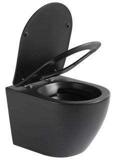 Подвесной унитаз Cerutti SPA Ticino Aria MB CT8918 безободковый чёрный матовый