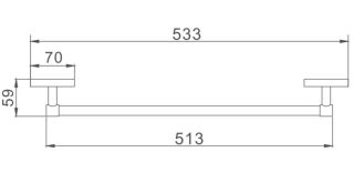 Полотенцедержатель Haiba HB1901-1 53см хром