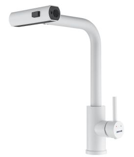 Смеситель для кухни Shevanik S263C с мультифункциональным изливом белый