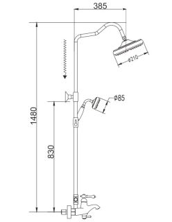 Душевая стойка Rose R0136 хром