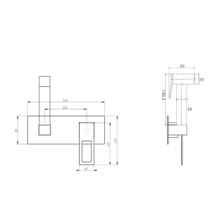 Гигиенический душ со смесителем Boheme Q 147-GCR .2 золото/хром