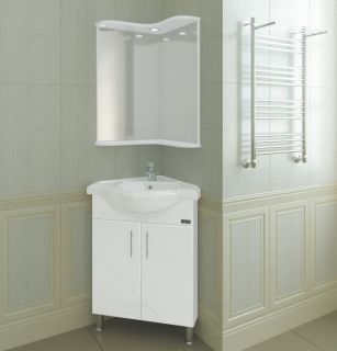 Тумба под раковину СанТа Аврора 216001 угловая 45см белый