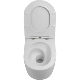 Унитаз подвесной ArtMax Napoli AM100CHRV безободковый с вихревым смывом и сиденьем микролифт белый