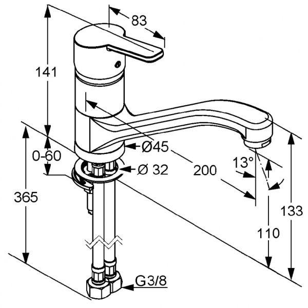 Смеситель для кухни Kludi Logo Neo хром 379130575