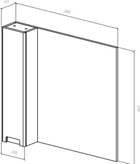 Зеркало-шкаф Bellezza Пегас 90см левый бежевый 00000008060