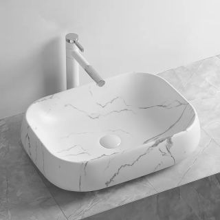 Раковина Cerutti SPA CR0086 MMW2 56см матовый белый мрамор