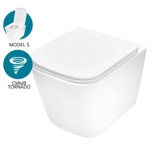 Унитаз подвесной TECEspring S 9700996 безободковый с сиденьем смыв торнадо белый