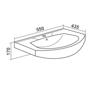 УМЫВАЛЬНИК RUNO мебельный Rosa Элеганс 55 (УТ000000175)