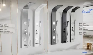 Панель душевая Cerutti SPA Twin W CT9985 с форсунками белый