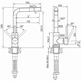 Смеситель для кухни Paulmark Honner Ho212018-G золото