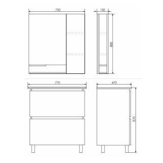 Comforty Зеркало-шкаф "Верона-75" дуб белый