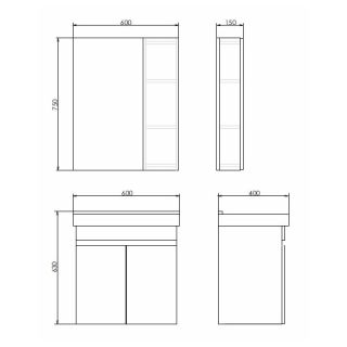 Comforty Зеркало-шкаф "Тромсе-60" дуб сонома