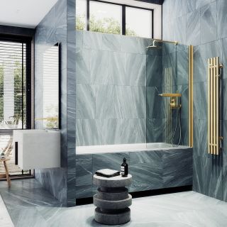 Шторка на ванну MaybahGlass -782-3 70см золото