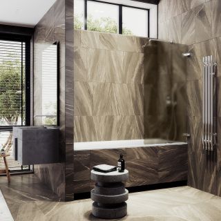 Шторка на ванну MaybahGlass MGV-647-4 40см хром глянцевый