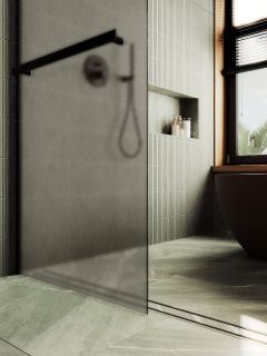 Душевая перегородка MaybahGlass MGD-728-6ш 79см чёрный